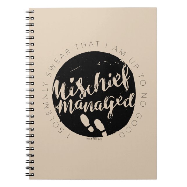 Harry Potter | Marauder's Map Charms Typography Notebook (Front)