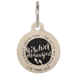 Harry Potter Marauder's Map Charms Typography Pet Tag