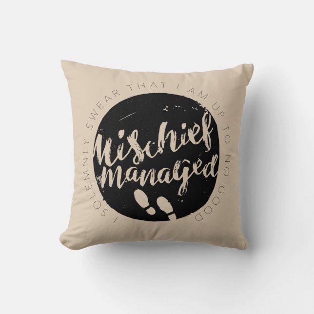 Harry Potter | Marauder's Map Charms Typography Throw Pillow (Front)