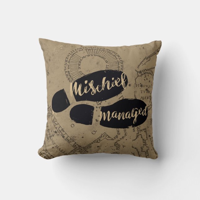 Harry Potter | MISCHIEF MANAGED™ Map Footprints Throw Pillow (Front)