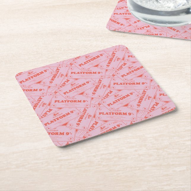 HARRY POTTER™ | Platforn 9 3/4 Train Tickets Square Paper Coaster (Angled)