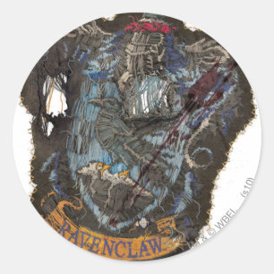 Harry Potter   Ravenclaw Crest - Destroyed Classic Round Sticker