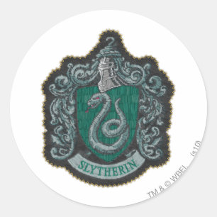 Harry Potter   Retro Mighty Slytherin Crest Classic Round Sticker
