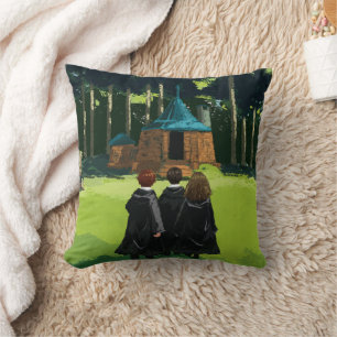 HARRY POTTER™, Ron, & Hermione at Hagrid's Hut Throw Pillow