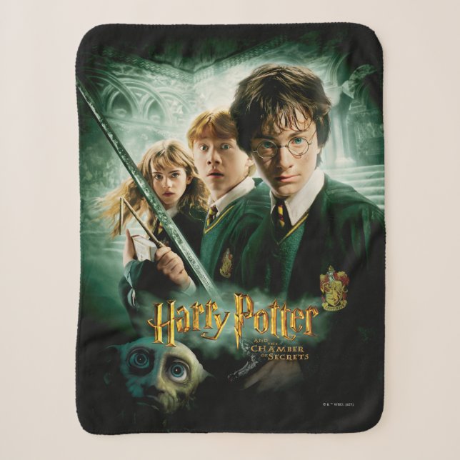 Harry Potter Ron Hermione Dobby Group Shot Sherpa Blanket (Front)