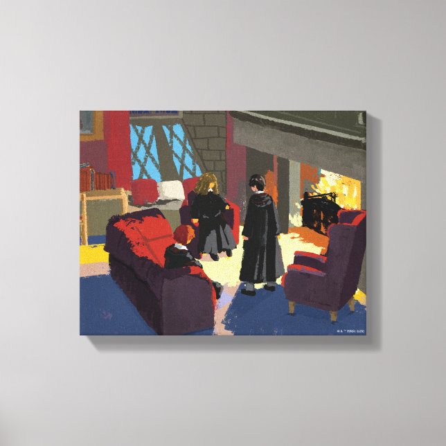 HARRY POTTER™, Ron, & Hermione in Common Room Canvas Print (Front)