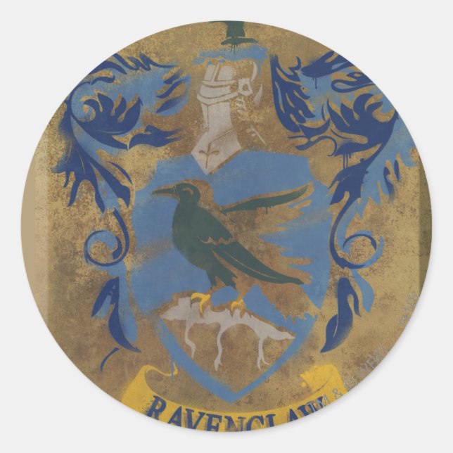 Harry Potter | Rustic Ravenclaw Painting Classic Round Sticker (Front)