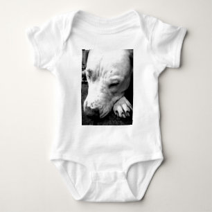 harry potter scar dog white pit bull baby bodysuit