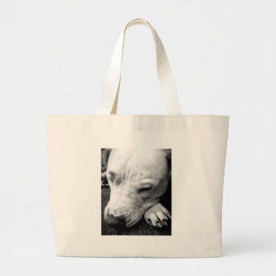 harry potter scar dog white pit bull large tote bag