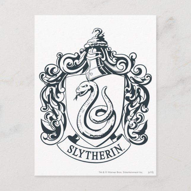 Harry Potter | Slytherin Crest - Black and White Postcard (Front)
