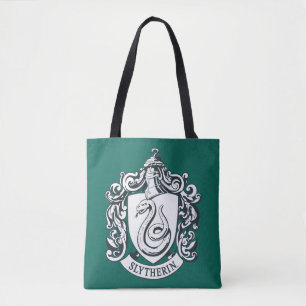 Harry Potter   Slytherin Crest - Black and White Tote Bag
