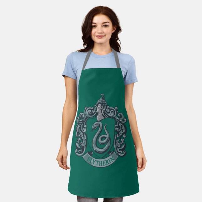 Harry Potter | Slytherin Crest Green Apron (Worn)