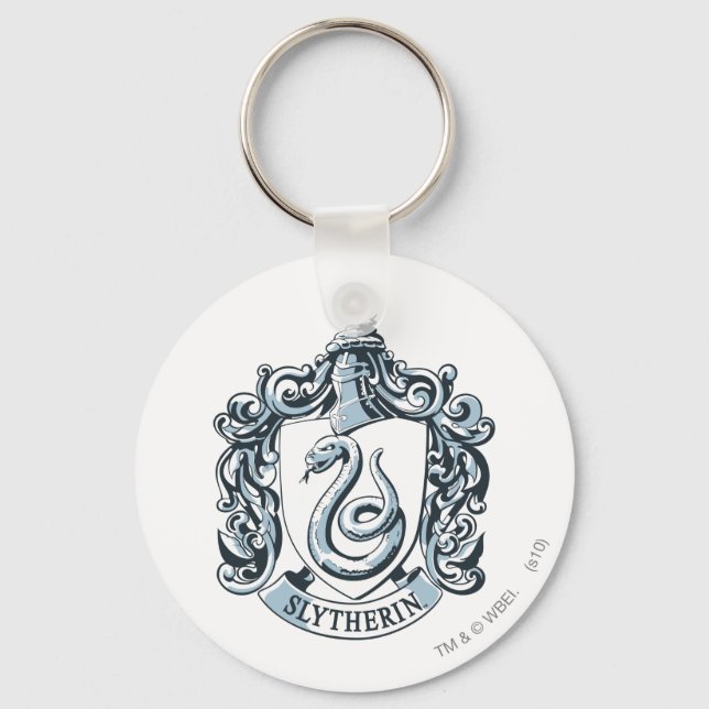 Harry Potter | Slytherin Crest - Ice Blue Keychain (Front)