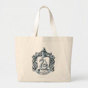 Harry Potter   Slytherin Crest - Ice Blue Large Tote Bag