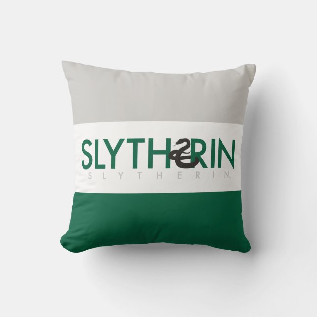 Harry Potter | Slytherin House Pride Logo Throw Pillow (Front)