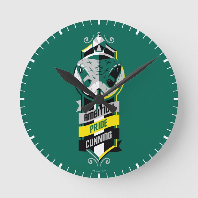 Harry Potter | SLYTHERIN™ House Traits Sigil Round Clock (Front)