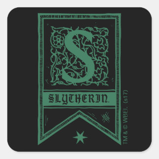 Harry Potter | Slytherin Monogram Banner Square Sticker
