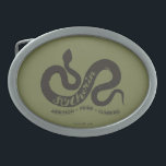 Harry Potter | SLYTHERIN™ Silhouette Typography Belt Buckle<br><div class="desc">Check out this Slytherin Snake silhouette with the name "Slytherin" written inside. Three Slytherin House traits are written below: Ambition,  Pride,  and Cunning.</div>