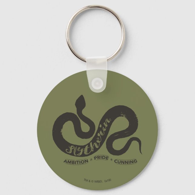 Harry Potter | SLYTHERIN™ Silhouette Typography Keychain (Front)