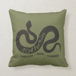 Harry Potter   SLYTHERIN™ Silhouette Typography Throw Pillow
