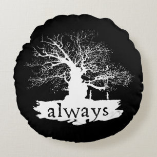 Harry Potter Spell   Always Quote Silhouette Round Pillow