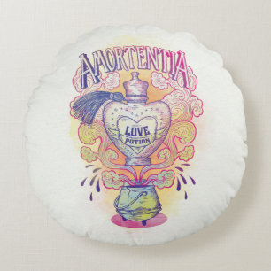 Harry Potter Spell   Amortentia Love Potion Bottle Round Pillow