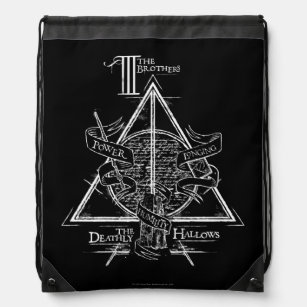 Harry Potter Spell   DEATHLY HALLOWS Graphic Drawstring Bag