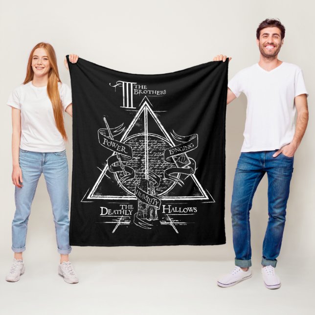Harry Potter Spell | DEATHLY HALLOWS Graphic Fleece Blanket (In Situ)