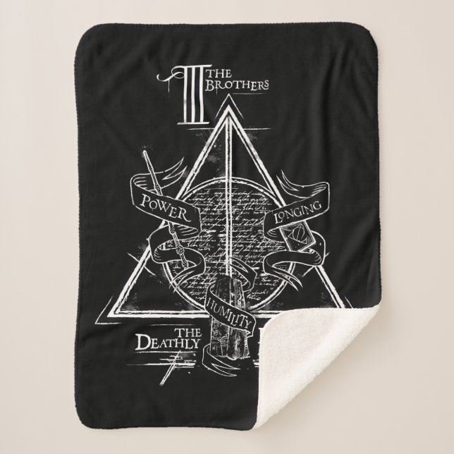Harry Potter Spell | DEATHLY HALLOWS Graphic Sherpa Blanket (Front)