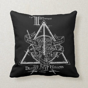Harry Potter Spell   DEATHLY HALLOWS Graphic Throw Pillow