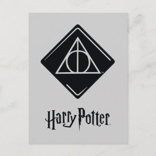 Harry Potter Spell   Deathly Hallows Icon Postcard