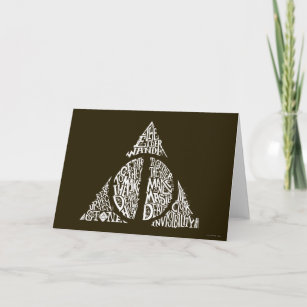 Harry Potter Spell   DEATHLY HALLOWS Typography Gr Card