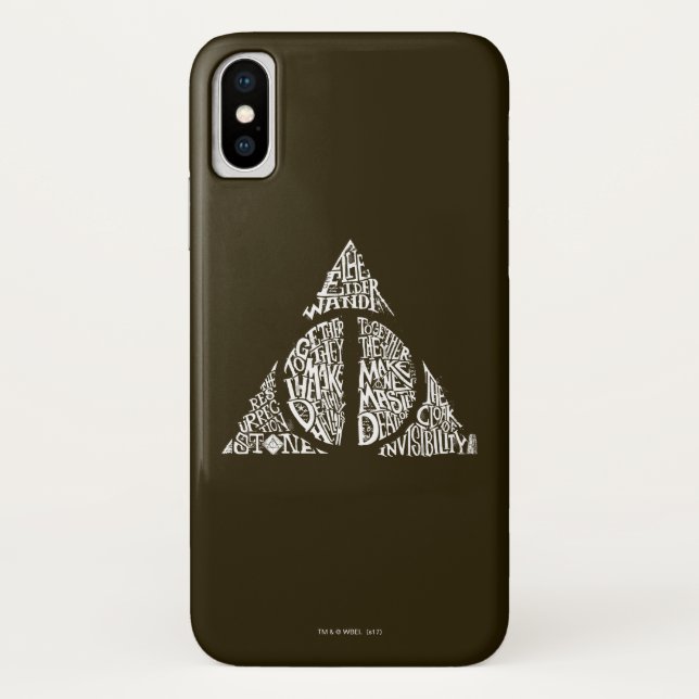 Harry Potter Spell | DEATHLY HALLOWS Typography Gr Case-Mate iPhone Case (Back)