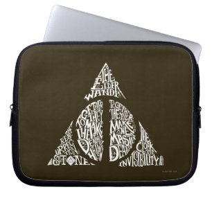 Harry Potter Spell DEATHLY HALLOWS Typography Gr Laptop Sleeve