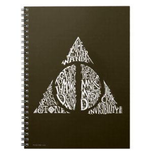Harry Potter Spell   DEATHLY HALLOWS Typography Gr Notebook