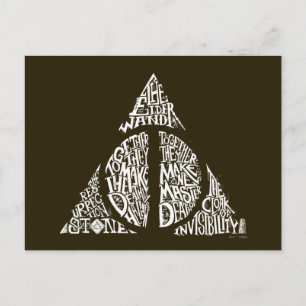 Harry Potter Spell   DEATHLY HALLOWS Typography Gr Postcard