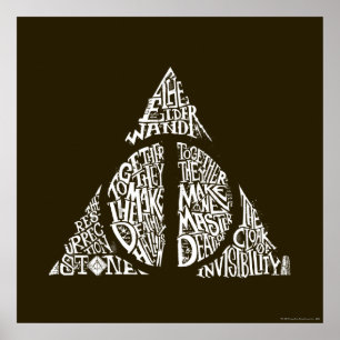 Harry Potter Spell   DEATHLY HALLOWS Typography Gr Poster