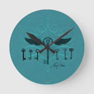 Harry Potter Spell Flying Keys Round Clock
