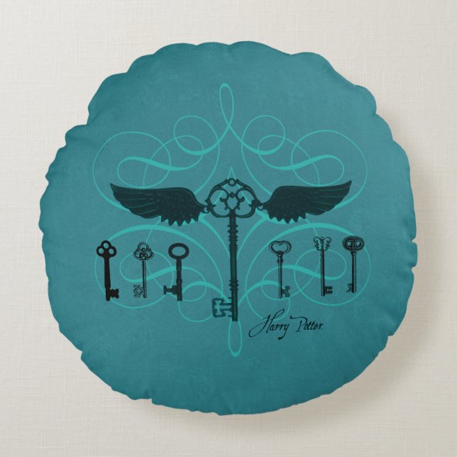 Harry Potter Spell | Flying Keys Round Pillow (Front)