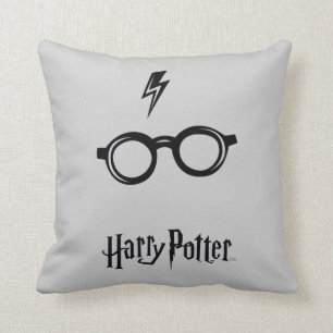 Harry Potter Spell   Lightning Scar and Glasses Throw Pillow