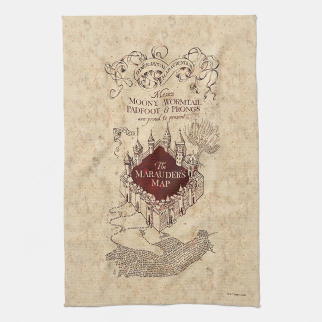 Harry Potter Spell | Marauder's Map Kitchen Towel (Vertical)