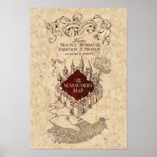 Magic World Hufflepuff Castle Map Poster The Marauders Map Canvas Painting  Classic Movie Wall Art Prints