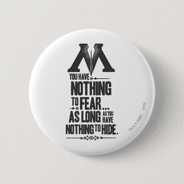 Harry Potter Spell | Ministry of Magic Propaganda 2 Inch Round Button (Front)