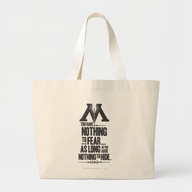 Harry Potter Spell | Ministry of Magic Propaganda Large Tote Bag (Front)