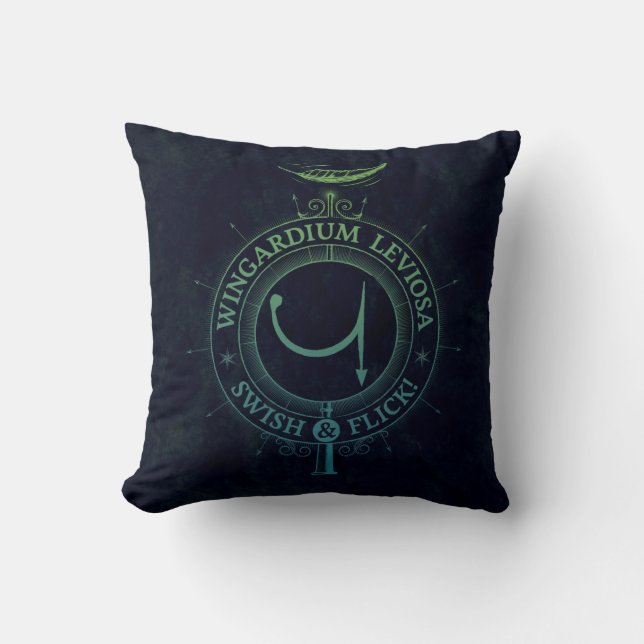Harry Potter Spell | Wingardium Leviosa Graphic Throw Pillow (Front)