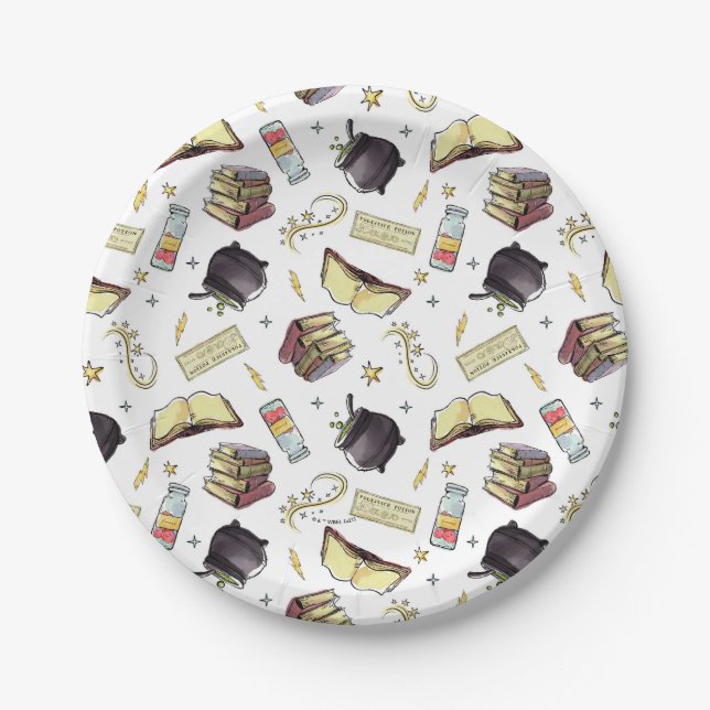 HARRY POTTER™ Spells & Books Pattern Paper Plate (Front)