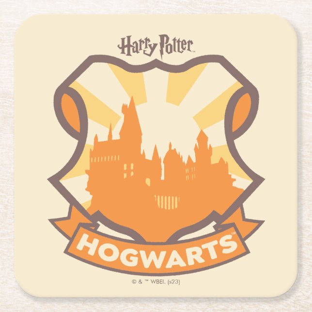 HARRY POTTER™ | Summer Magic HOGWARTS™ Crest Square Paper Coaster (Front)