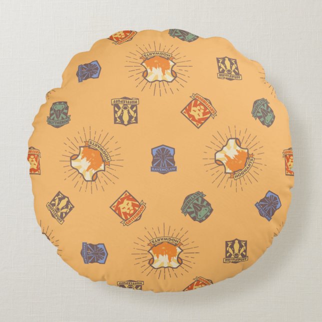 HARRY POTTER™ | Summer Magic HOGWARTS™ Pattern Round Pillow (Front)