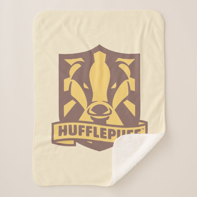 HARRY POTTER™ | Summer Magic HUFFLEPUFF™ Crest Sherpa Blanket (Front)