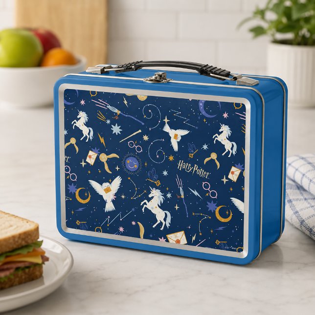 HARRY POTTER™ Summer Solstice Icon Pattern Metal Lunch Box (Simulated lunch box on counter)